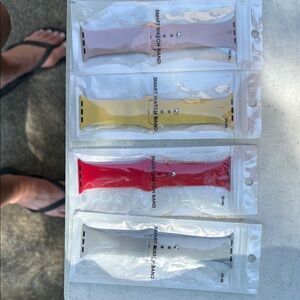 Smart Watch Band Set - Red, Yellow, Pink, Gray